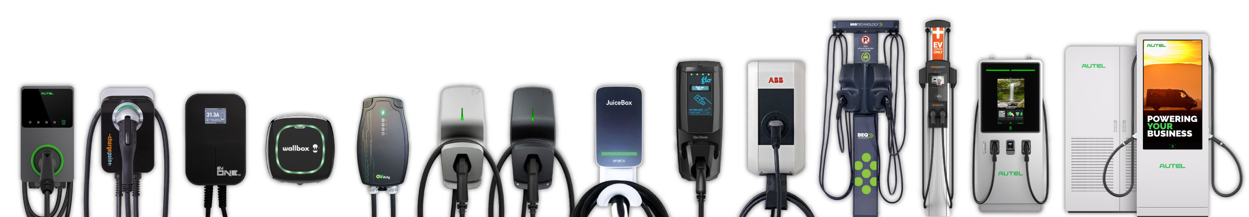 Vaste sélection de bornes de recharge